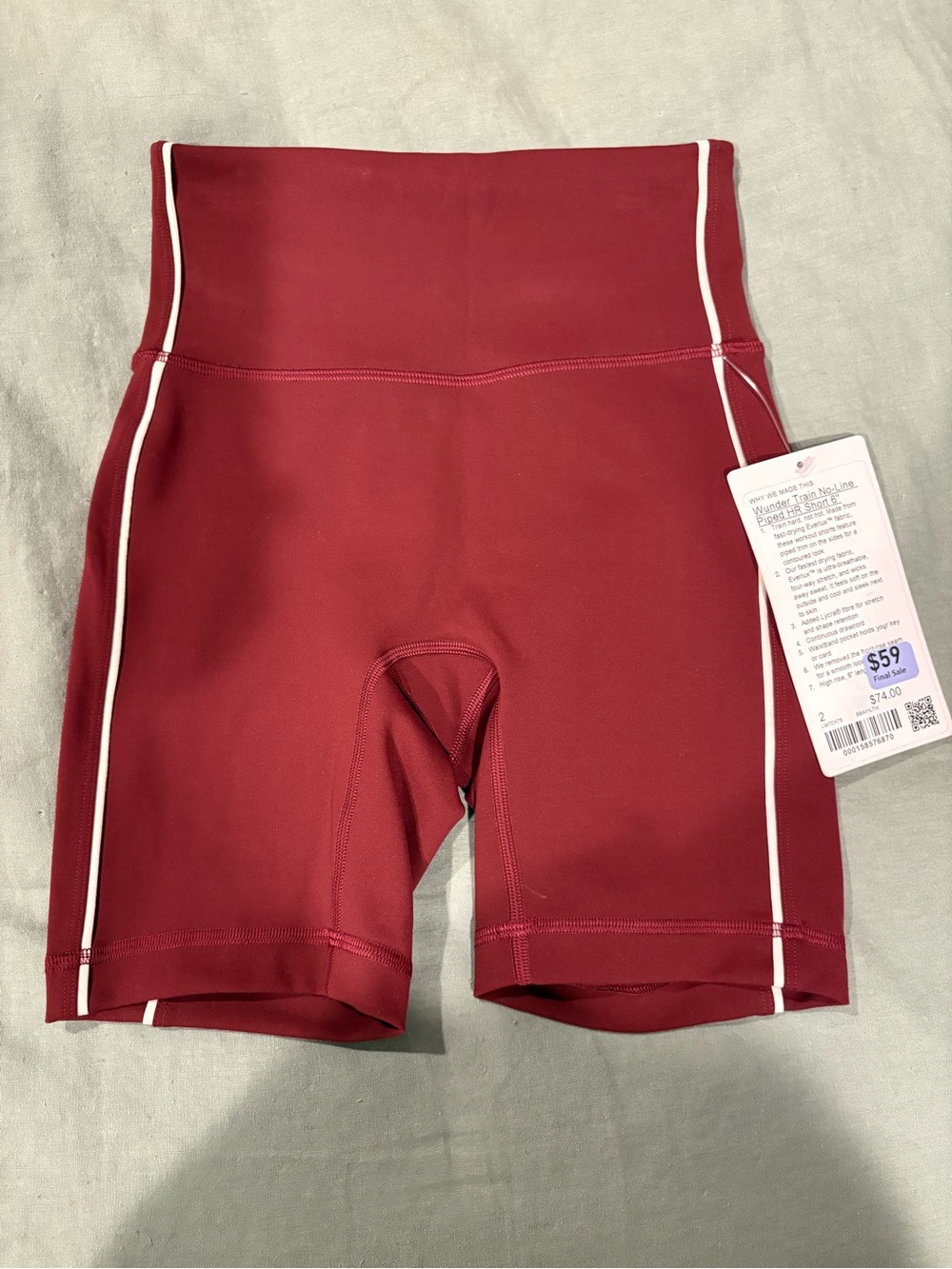 Lululemon Wunder Train No-Line Piped HR Short 6”